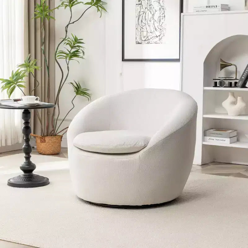 Roundhill Furniture Winnie Modern Barrel Chair, 360 Swivel