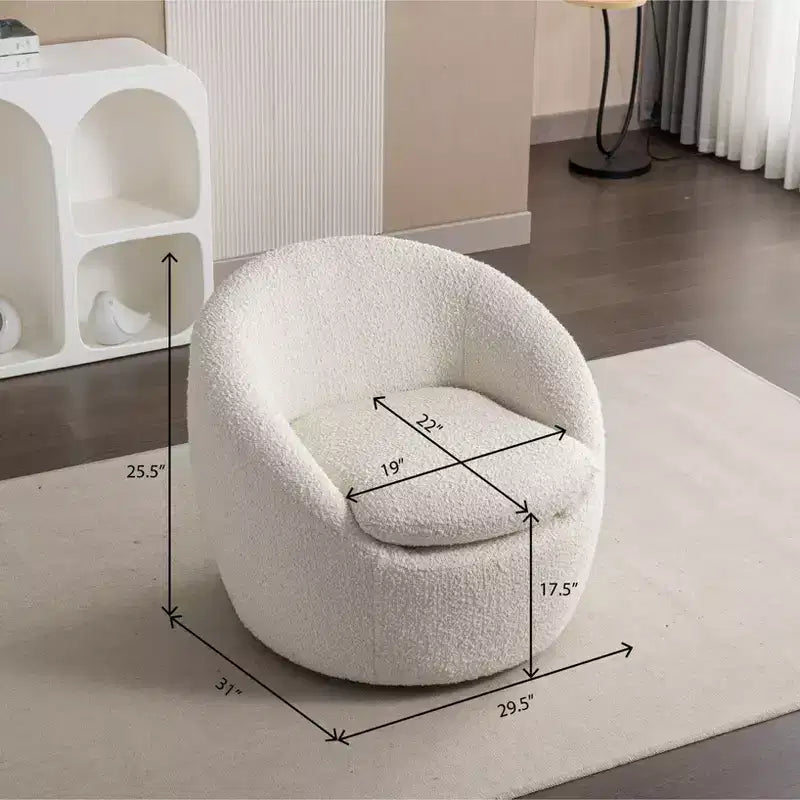 Poltrona botte moderna Winnie, girevole a 360°