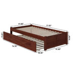 Letto a scomparsa Hamilton Twin XL con materasso da 6 pollici, cassetto portaoggetti e caricatore USB integrato, noce