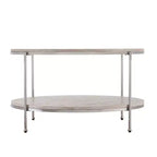 Silas Round Faux Stone Cocktail Table - Charcoal - SEI