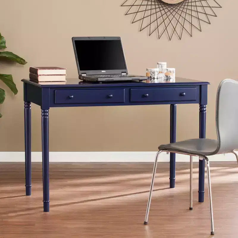Scrivania Janice Farmhouse a 2 cassetti - Blu