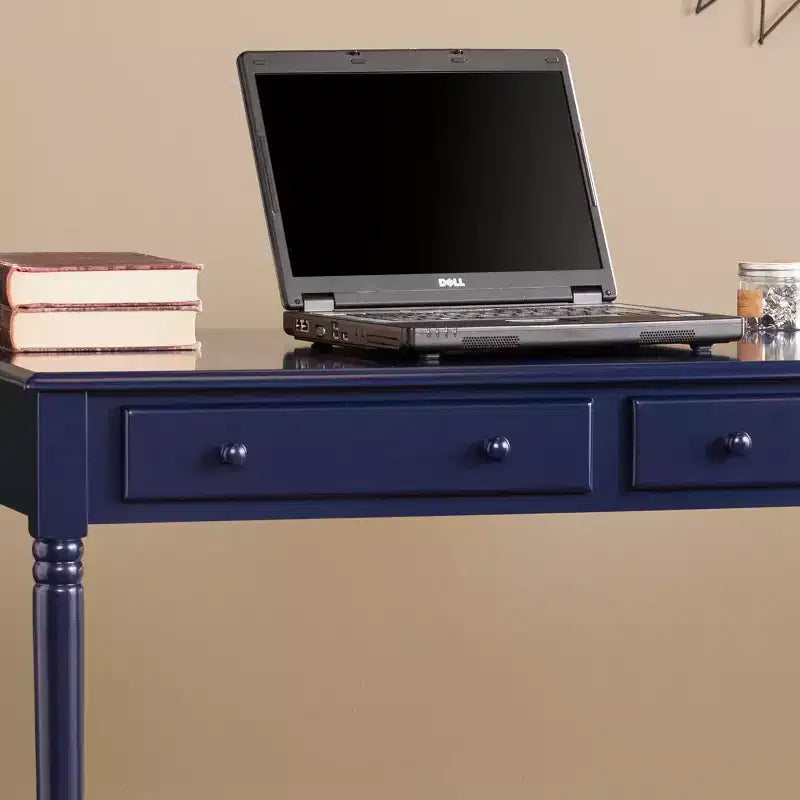 Scrivania Janice Farmhouse a 2 cassetti - Blu