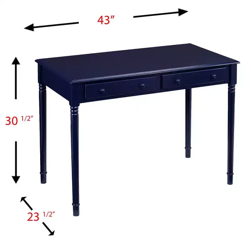 Scrivania Janice Farmhouse a 2 cassetti - Blu