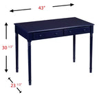 Scrivania Janice Farmhouse a 2 cassetti - Blu