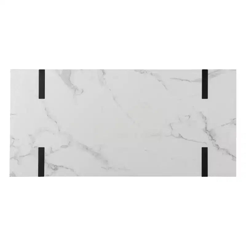 Scrivania Rangley moderna in finto marmo - bianca