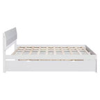 Base letto a piattaforma Twin/Full con letto estraibile Twin / 2 cassetti, Bianco/Quercia chiara