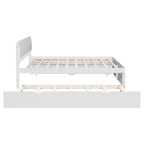Base letto a piattaforma Twin/Full con letto estraibile Twin / 2 cassetti, Bianco/Quercia chiara