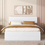 Base letto a piattaforma Twin/Full con letto estraibile Twin / 2 cassetti, Bianco/Quercia chiara