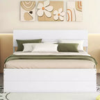 Base letto a piattaforma Twin/Full con letto estraibile Twin / 2 cassetti, Bianco/Quercia chiara