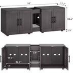 Mobili contenitori decorativi, copertura per lettiera per 2 gatti con tiragraffi e piedini