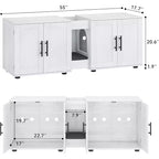 Mobili contenitori decorativi, copertura per lettiera per 2 gatti con tiragraffi e piedini