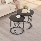 unipaws Black Nesting Coffee Table Set of 2