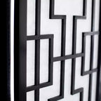 Divisorio a 3 pannelli, design a finestre, nero per la casa