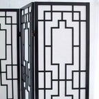 Divisorio a 3 pannelli, design a finestre, nero per la casa
