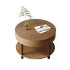 Tavolino rotondo da caffè Navia Modern Wooden 31 con contenitore e ripiano