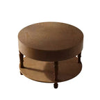 Tavolino rotondo da caffè Navia Modern Wooden 31 con contenitore e ripiano