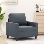 Poltrona Sofà Grigio Scuro - Seduta Rivestita in Velluto con Telaio in Metallo - Design Moderno per Comfort in Soggiorno e Ufficio