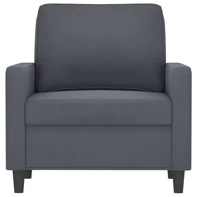 Poltrona Sofà Grigio Scuro - Seduta Rivestita in Velluto con Telaio in Metallo - Design Moderno per Comfort in Soggiorno e Ufficio