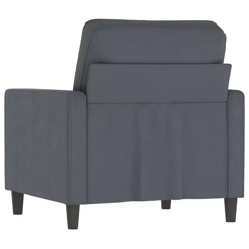 Poltrona Sofà Grigio Scuro - Seduta Rivestita in Velluto con Telaio in Metallo - Design Moderno per Comfort in Soggiorno e Ufficio