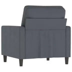Poltrona Sofà Grigio Scuro - Seduta Rivestita in Velluto con Telaio in Metallo - Design Moderno per Comfort in Soggiorno e Ufficio