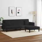 Divano Velluto Nero (100% poliestere), legno, plastica Grande