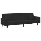 Divano Velluto Nero (100% poliestere), legno, plastica Grande
