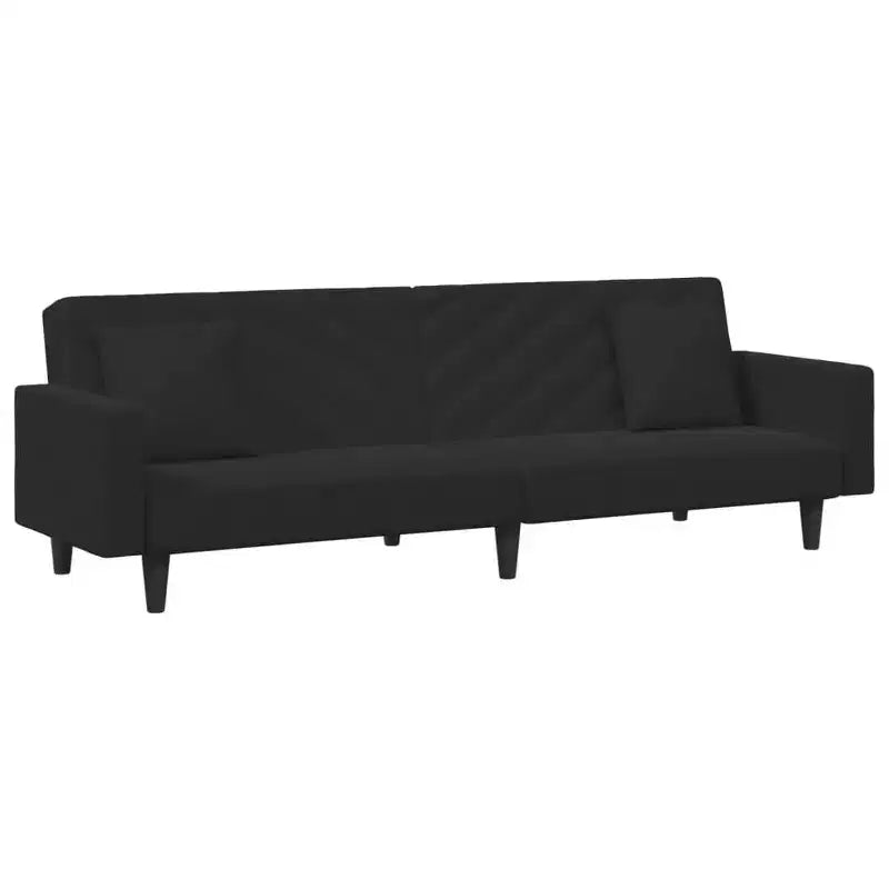 Divano Velluto Nero (100% poliestere), legno, plastica Grande