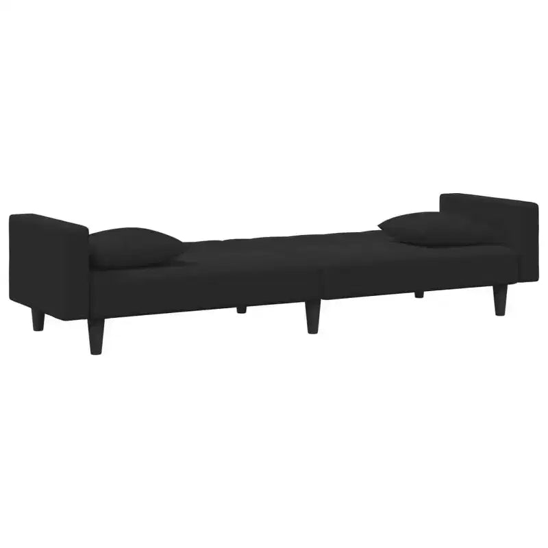 Divano Velluto Nero (100% poliestere), legno, plastica Grande