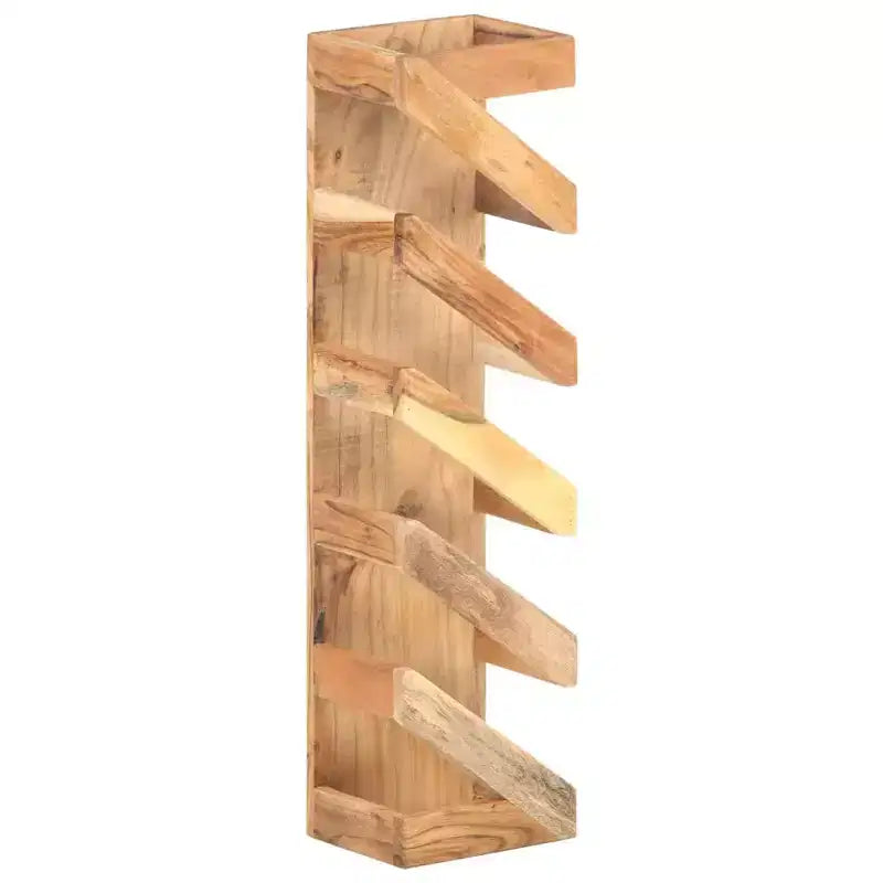 Portabottiglie per 5 bottiglie in legno massello di acacia