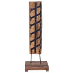 Portabottiglie per 6 Bottiglie 13.8x13.8x39.4 in Legno Massello di Teak