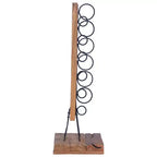 Portabottiglie per 6 Bottiglie 13.8x13.8x39.4 in Legno Massello di Teak