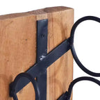 Portabottiglie per 6 Bottiglie 13.8x13.8x39.4 in Legno Massello di Teak