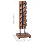 Portabottiglie per 6 Bottiglie 13.8x13.8x39.4 in Legno Massello di Teak