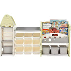 Acekool Kids Toy Storage Organizer with 17 Bins, 5-Tier Bookshelf, Pull-Out Drawers, Playroom & Bedroom Storage, Tree Design