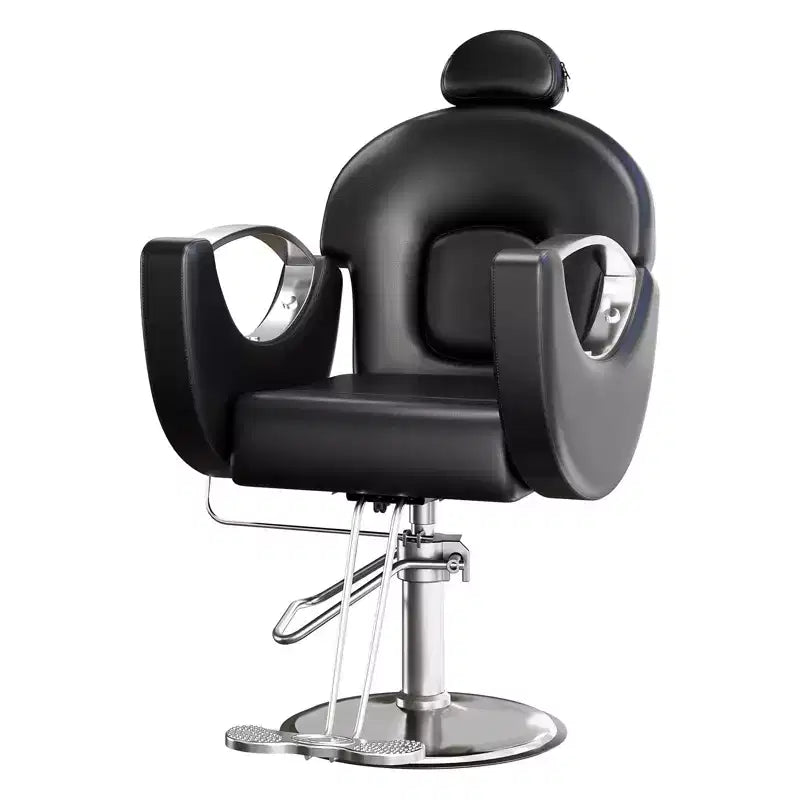 Sedia da Barbiere Girevole a 360°, Poltrona da Salone Regolabile in Altezza Reclinabile, Attrezzatura da Estetica Spa, Sedia da Parrucchiere Girevole per Carichi Pesanti