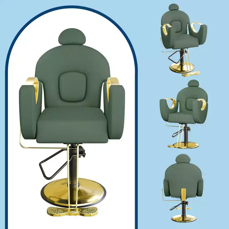 Sedia da Barbiere Girevole a 360°, Poltrona da Salone Regolabile in Altezza Reclinabile, Attrezzatura da Estetica Spa, Sedia da Parrucchiere Girevole per Carichi Pesanti