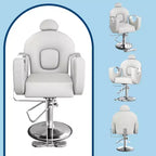 Sedia da Barbiere Girevole a 360°, Poltrona da Salone Regolabile in Altezza Reclinabile, Attrezzatura da Estetica Spa, Sedia da Parrucchiere Girevole per Carichi Pesanti
