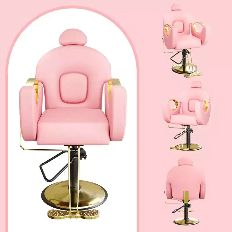 Sedia da Barbiere Girevole a 360°, Poltrona da Salone Regolabile in Altezza Reclinabile, Attrezzatura da Estetica Spa, Sedia da Parrucchiere Girevole per Carichi Pesanti