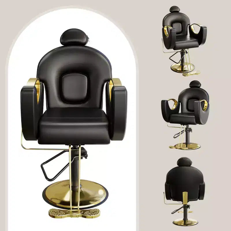 Sedia da Barbiere Girevole a 360°, Poltrona da Salone Regolabile in Altezza Reclinabile, Attrezzatura da Estetica Spa, Sedia da Parrucchiere Girevole per Carichi Pesanti