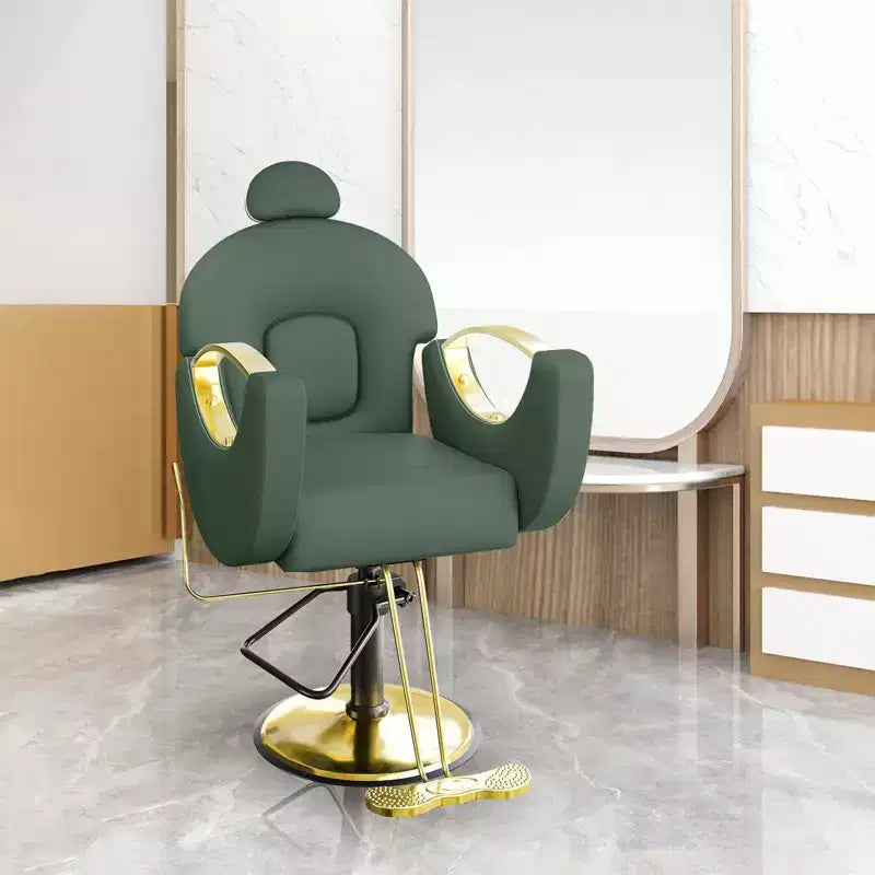 Sedia da Barbiere Girevole a 360°, Poltrona da Salone Regolabile in Altezza Reclinabile, Attrezzatura da Estetica Spa, Sedia da Parrucchiere Girevole per Carichi Pesanti