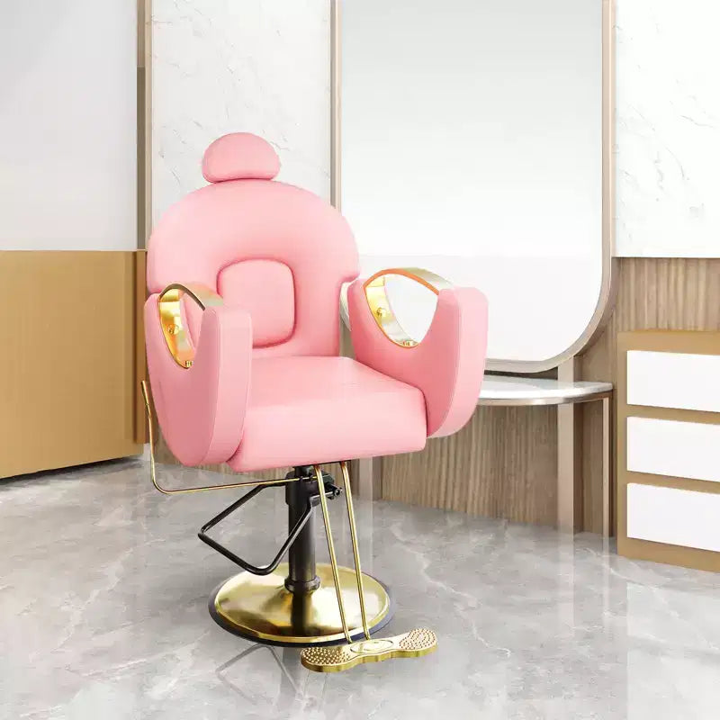 Sedia da Barbiere Girevole a 360°, Poltrona da Salone Regolabile in Altezza Reclinabile, Attrezzatura da Estetica Spa, Sedia da Parrucchiere Girevole per Carichi Pesanti