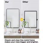 Specchio da parete rotondo oro 18", specchio da trucco con cornice in metallo per bagno, ingresso e camera da letto