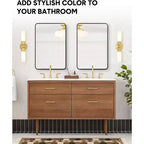 Specchio da parete rotondo oro 18", specchio da trucco con cornice in metallo per bagno, ingresso e camera da letto