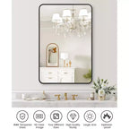 Specchio da parete rotondo oro 18", specchio da trucco con cornice in metallo per bagno, ingresso e camera da letto