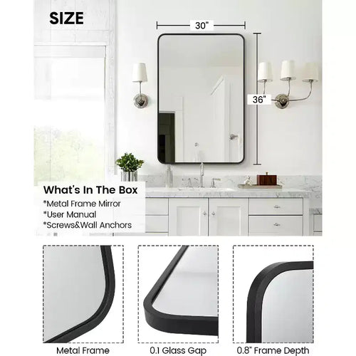 Specchio da parete rotondo oro 18", specchio da trucco con cornice in metallo per bagno, ingresso e camera da letto