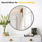 Specchio da parete rotondo oro 18", specchio da trucco con cornice in metallo per bagno, ingresso e camera da letto