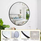 Specchio da parete rotondo oro 18", specchio da trucco con cornice in metallo per bagno, ingresso e camera da letto