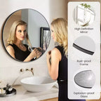 Specchio da parete rotondo oro 18", specchio da trucco con cornice in metallo per bagno, ingresso e camera da letto