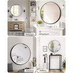 Specchio da parete rotondo oro 18", specchio da trucco con cornice in metallo per bagno, ingresso e camera da letto
