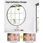 Specchio da parete rotondo oro 18", specchio da trucco con cornice in metallo per bagno, ingresso e camera da letto